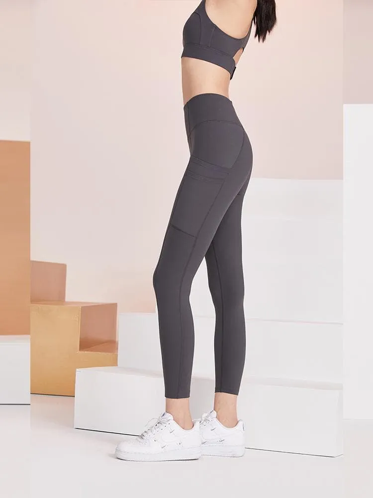 隠しポケット付きドレーピング パンツ レギンス　