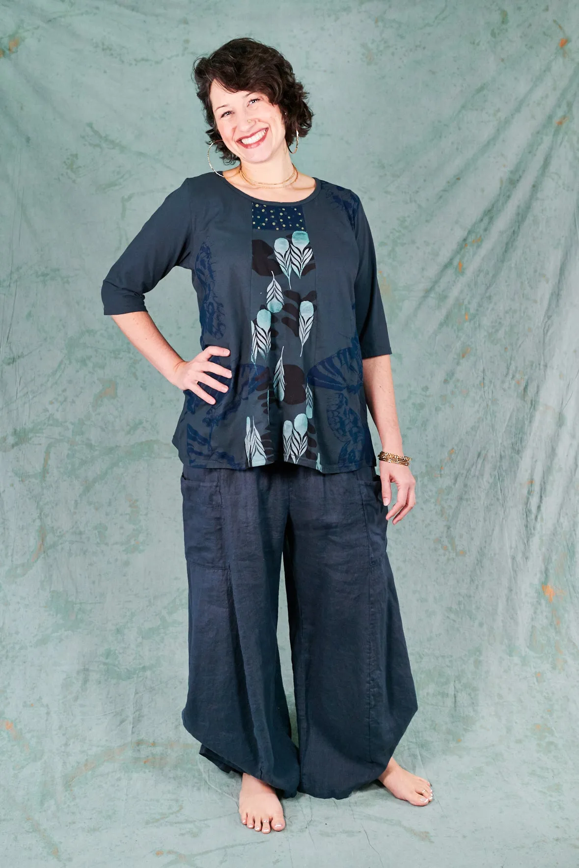 1207 Sunny Day Top-Cosmic Navy-P