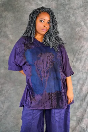 1566HD Drawcord Tunic Violet Cyanotype
