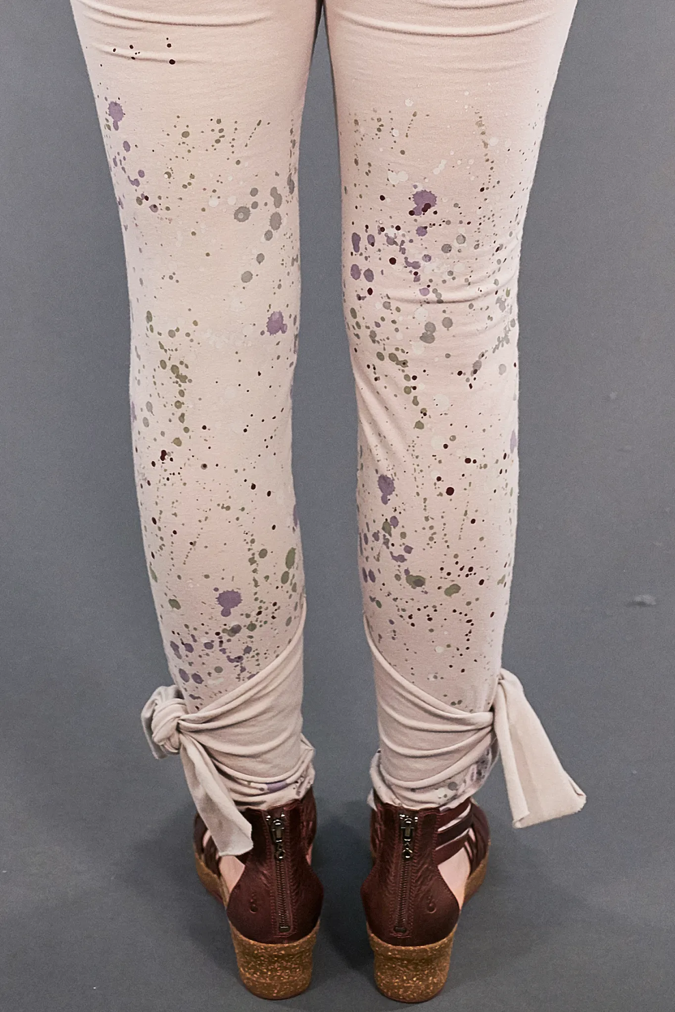 3185 Hand Printed Side Wrap Legging Malva-P