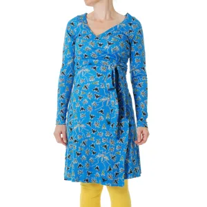 Adult's Flies Blue Long Sleeve Wrap Dress - 1 Left Size S