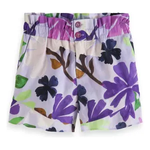 All-Over Printed Ruffle Hem Shorts