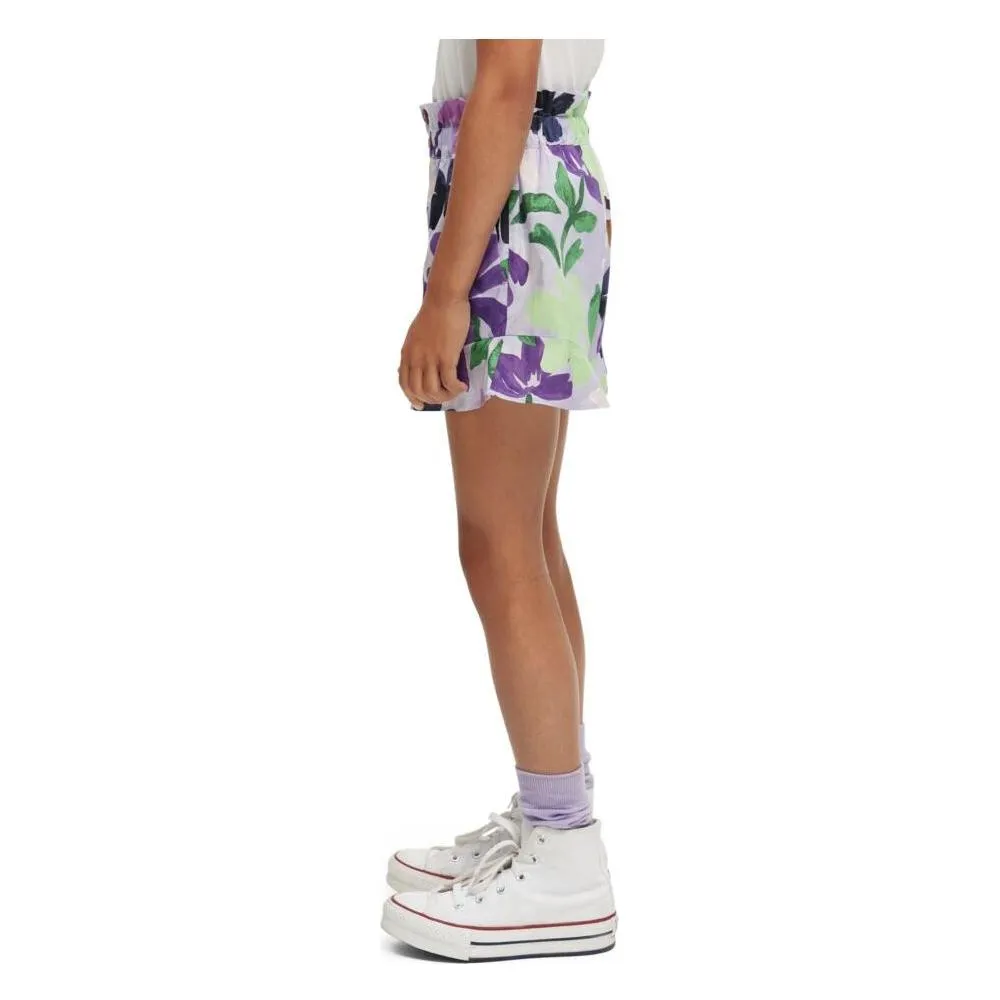All-Over Printed Ruffle Hem Shorts