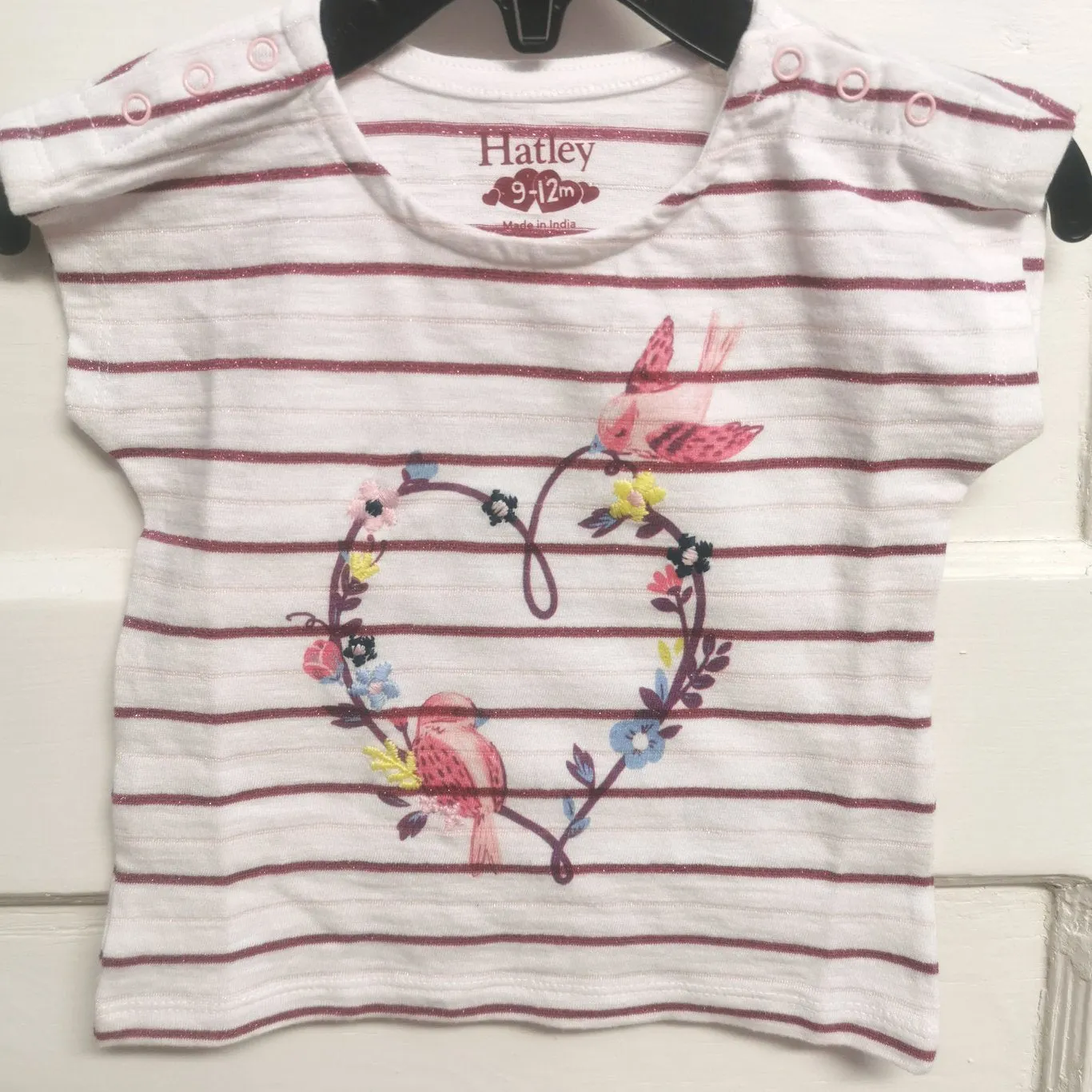BABY GIRL SIZE 9/12 MONTHS - HATLEY, Graphic Cotton T-Shirt NWT B47