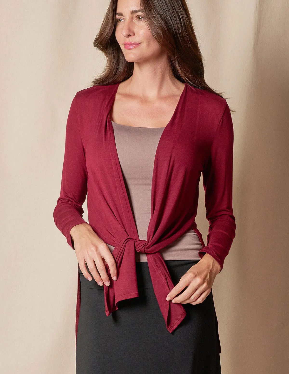 Bamboo Yoga Wrap - Shorter Length - Burgundy