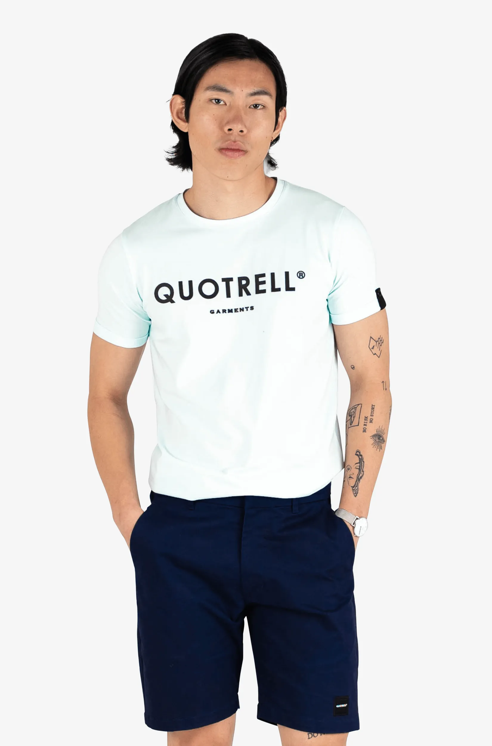 BASIC GARMENTS T-SHIRT | FADED BLUE/BLACK