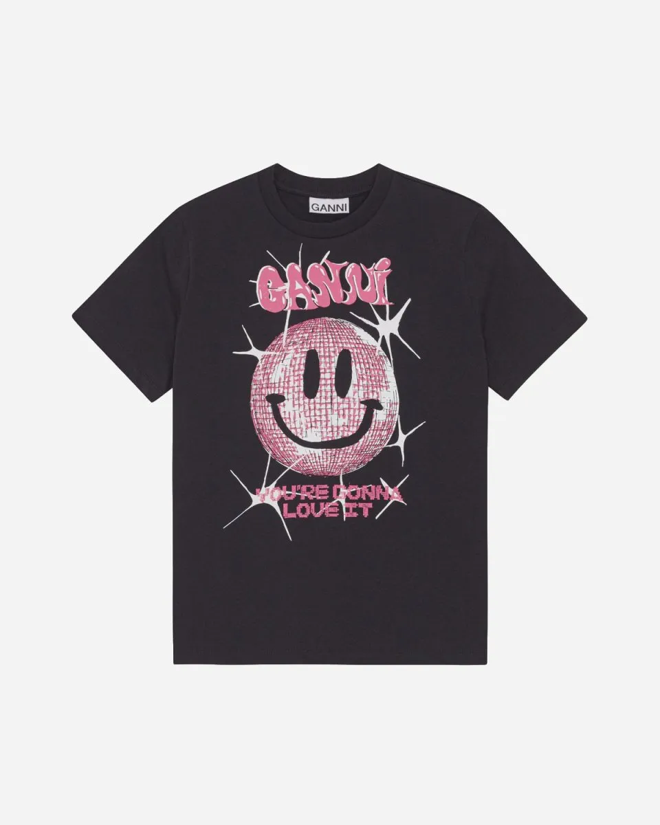 Basic Jersey Smiley Dark Relaxed T-shirt - Phantom