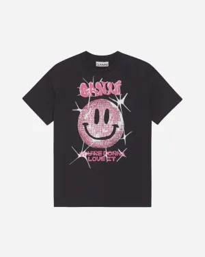 Basic Jersey Smiley Dark Relaxed T-shirt - Phantom
