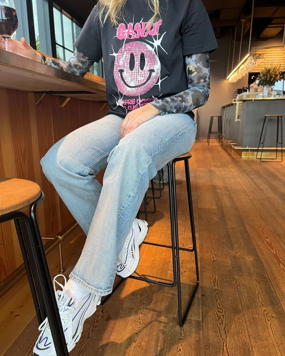 Basic Jersey Smiley Dark Relaxed T-shirt - Phantom