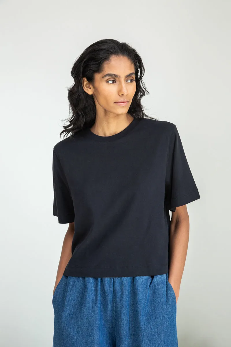 Bay Organic Cotton Top in Black