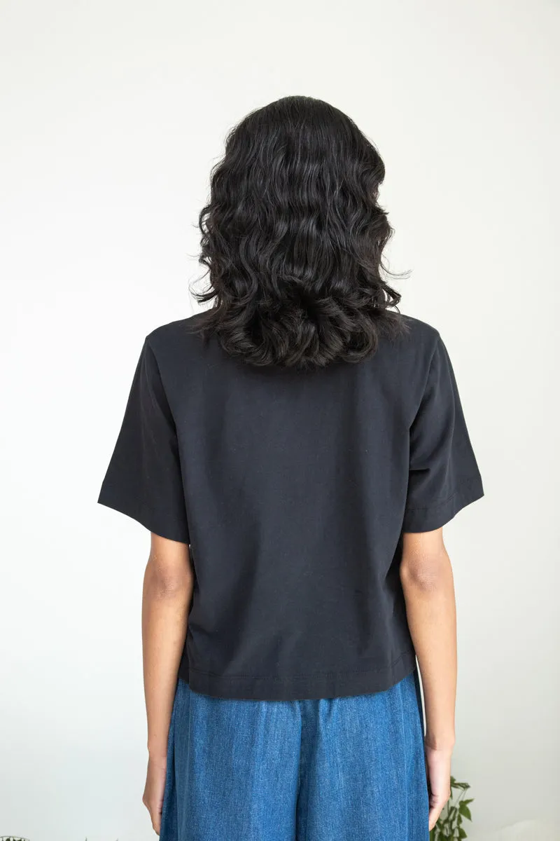 Bay Organic Cotton Top in Black