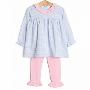 Best of Both Worlds Ruffle Legging Set, Blue
