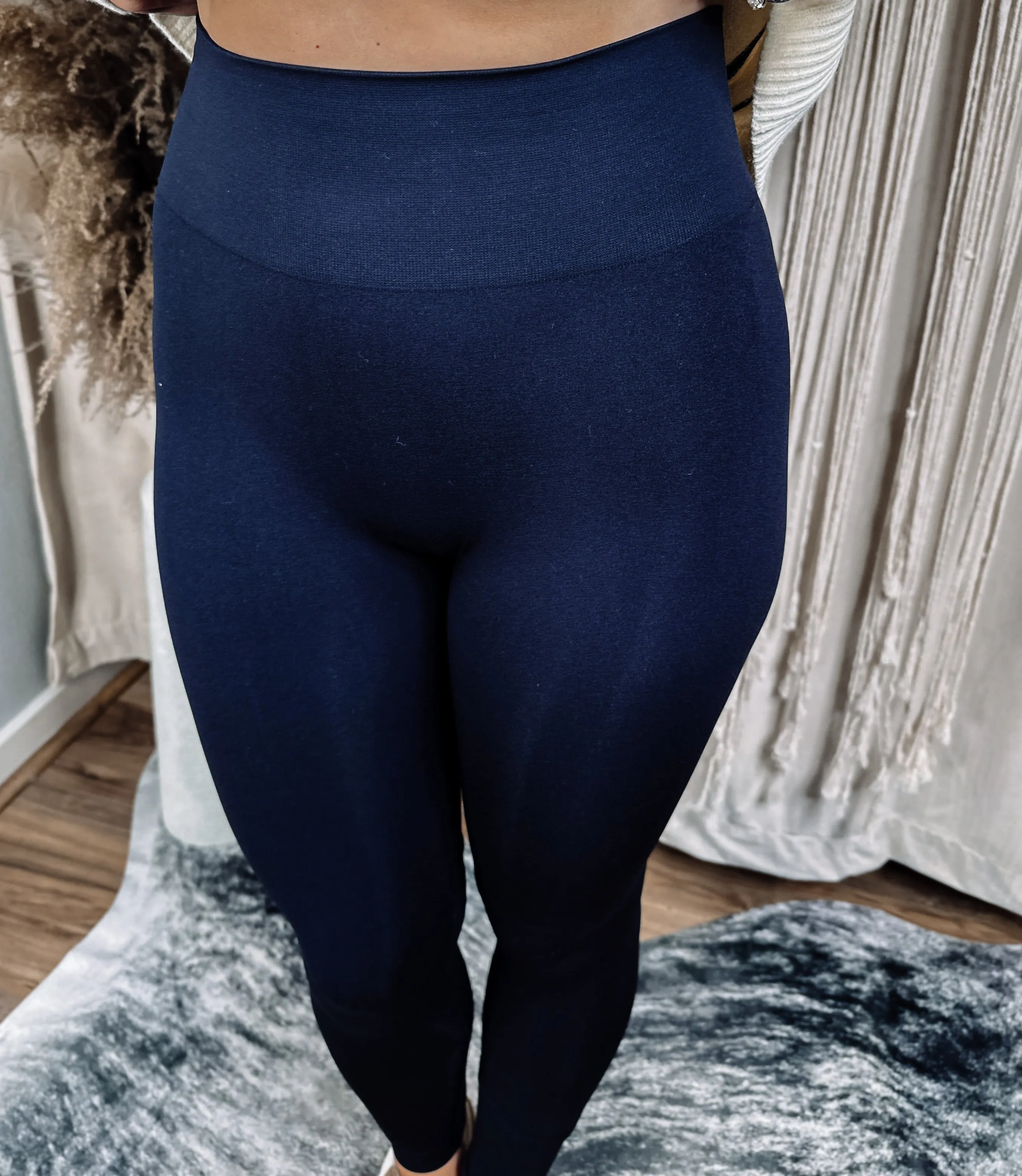 Black Thick Banded Leggings
