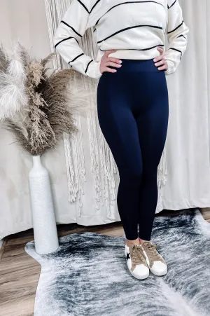 Black Thick Banded Leggings