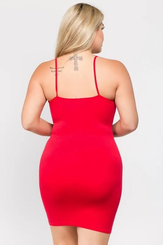BODYCON MINI DRESS | CURVY | red|