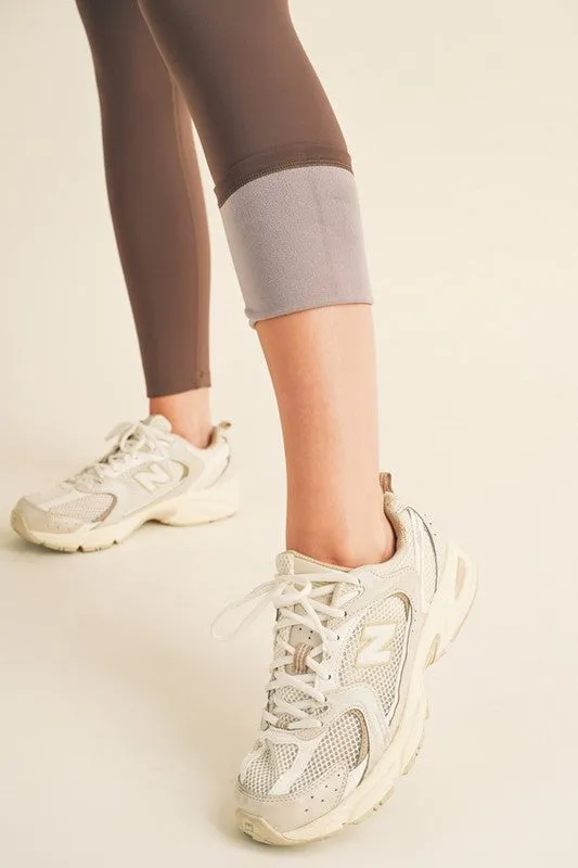 Brown Fleece Lined High Waisted Leggings