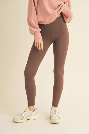 Brown Fleece Lined High Waisted Leggings