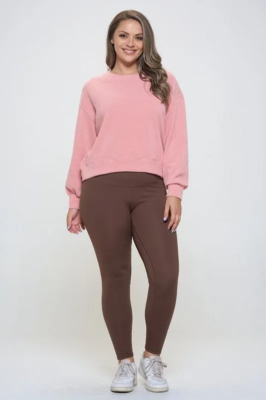 Brown Fleece Lined High Waisted Leggings