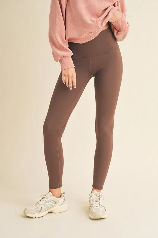 Brown Fleece Lined High Waisted Leggings