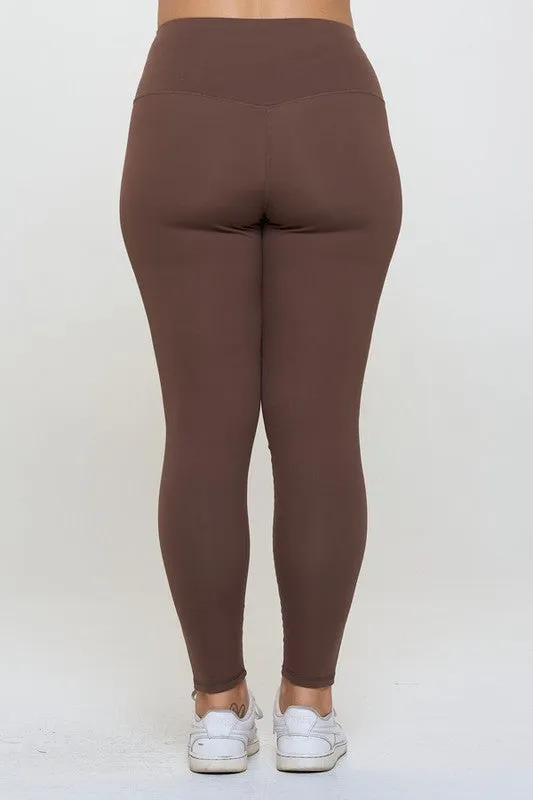 Brown Fleece Lined High Waisted Leggings