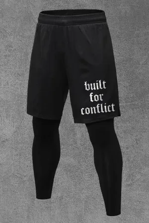 Built For Conflict Printed Men's All-In-One Fitness Leggings