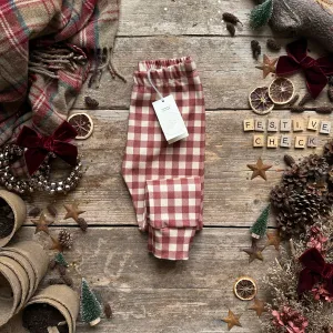 Burgundy Check Slim Leggings | Ready To Post