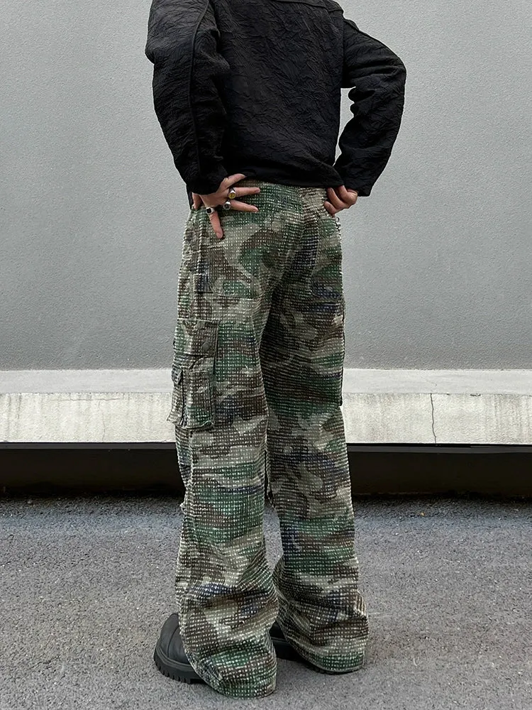 Camouflage Flared Cargo Pants