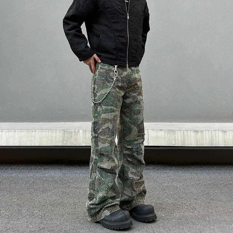 Camouflage Flared Cargo Pants