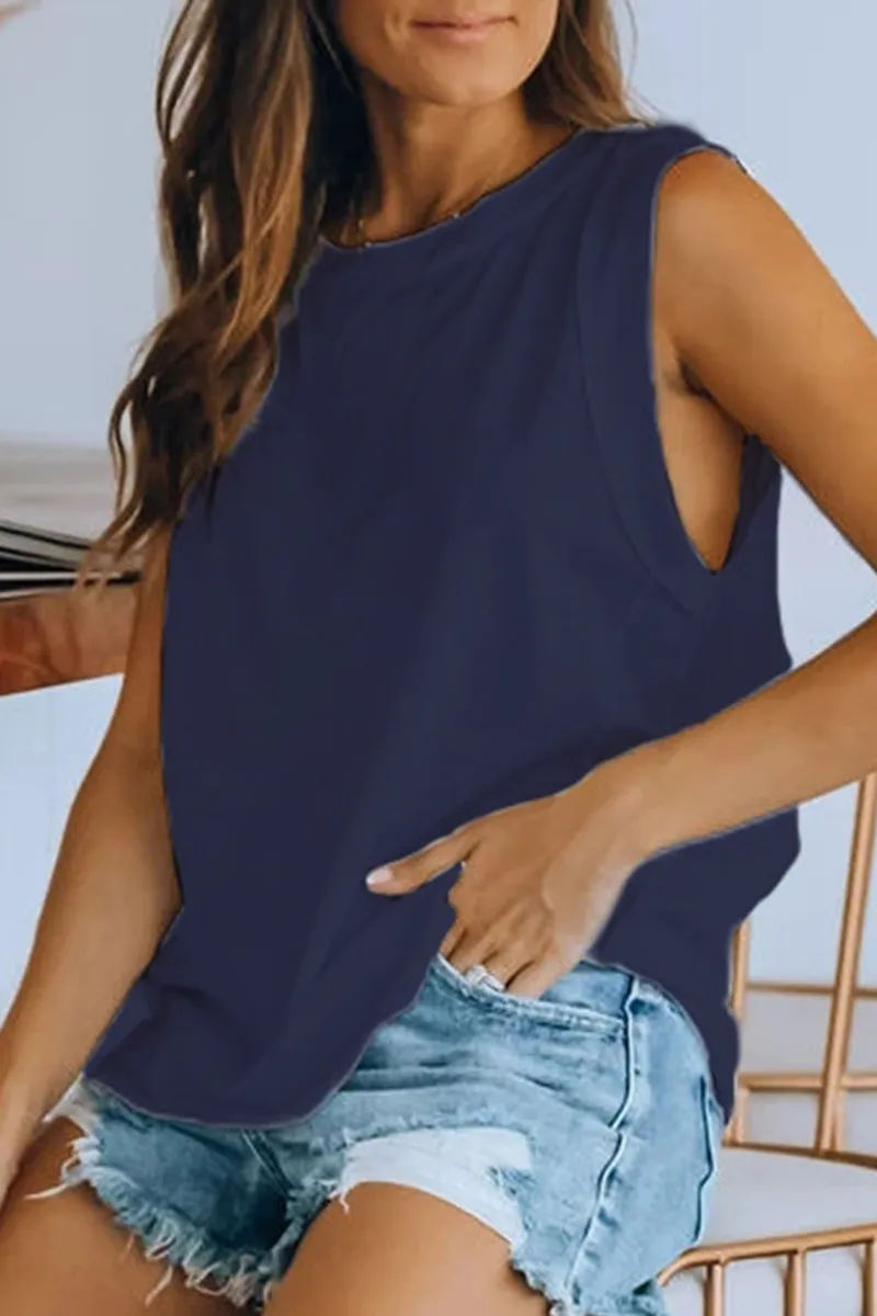 Casual Solid Basic O Neck T-Shirts(4 Colors)