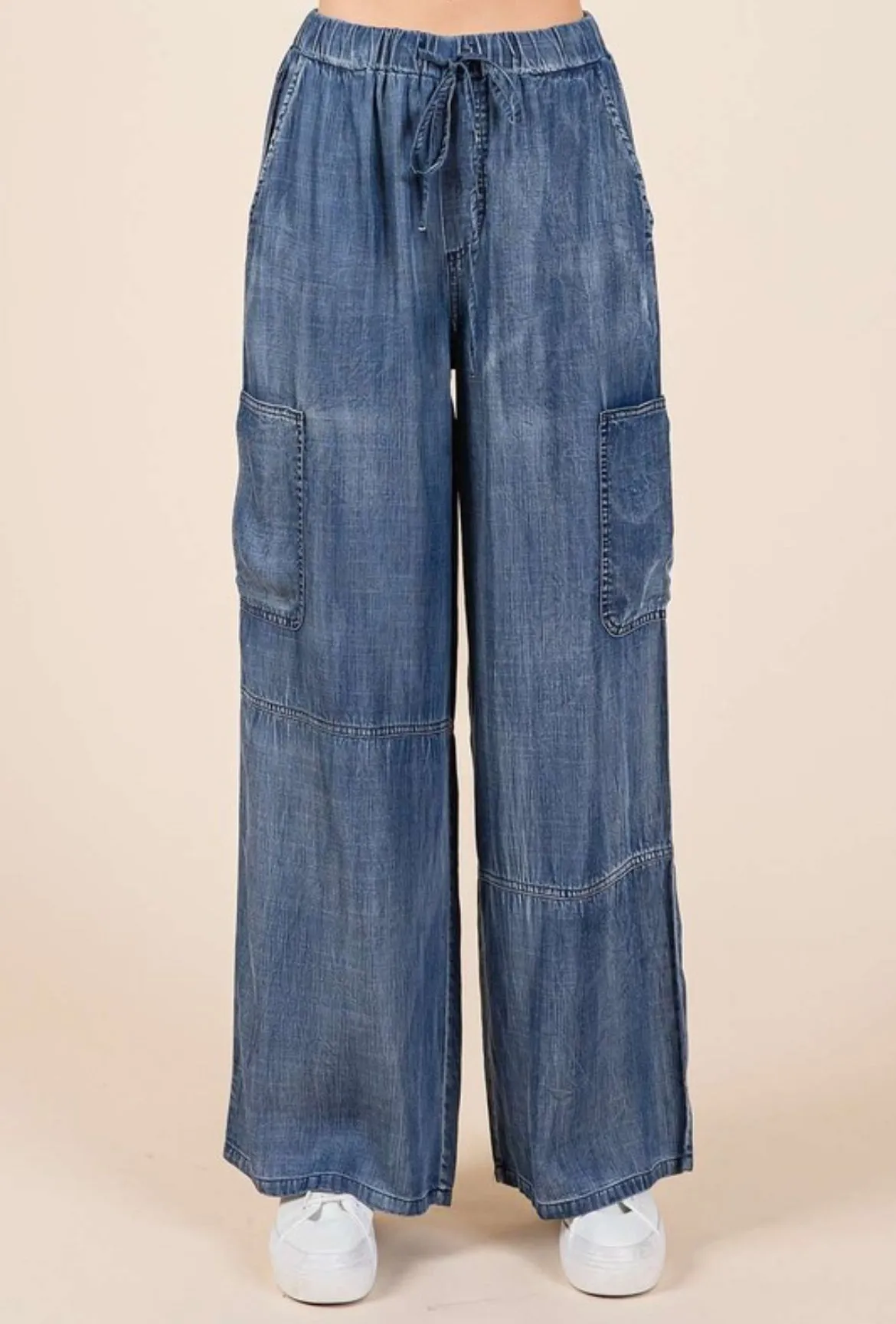 Chambray Cargo Pants