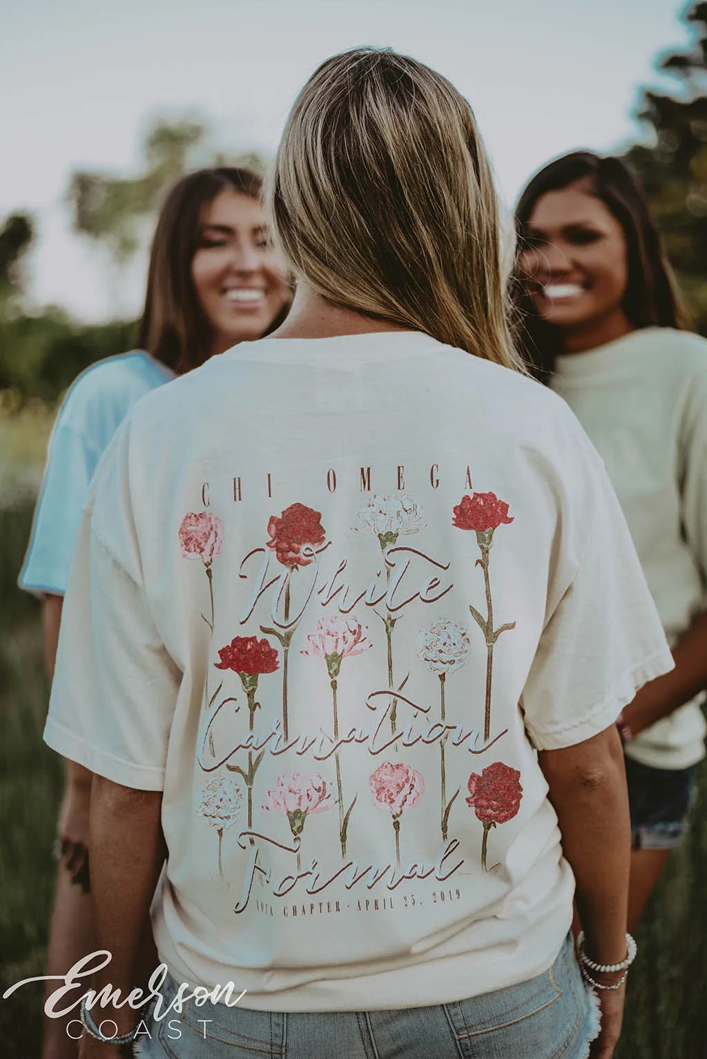 Chi O White Carnation Formal T-shirt