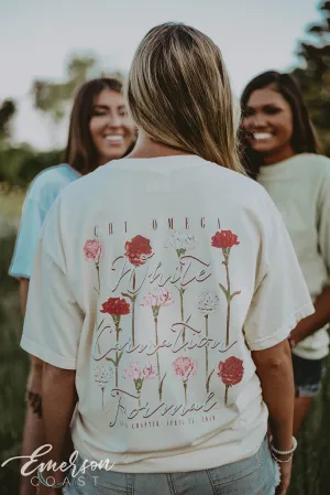 Chi O White Carnation Formal T-shirt