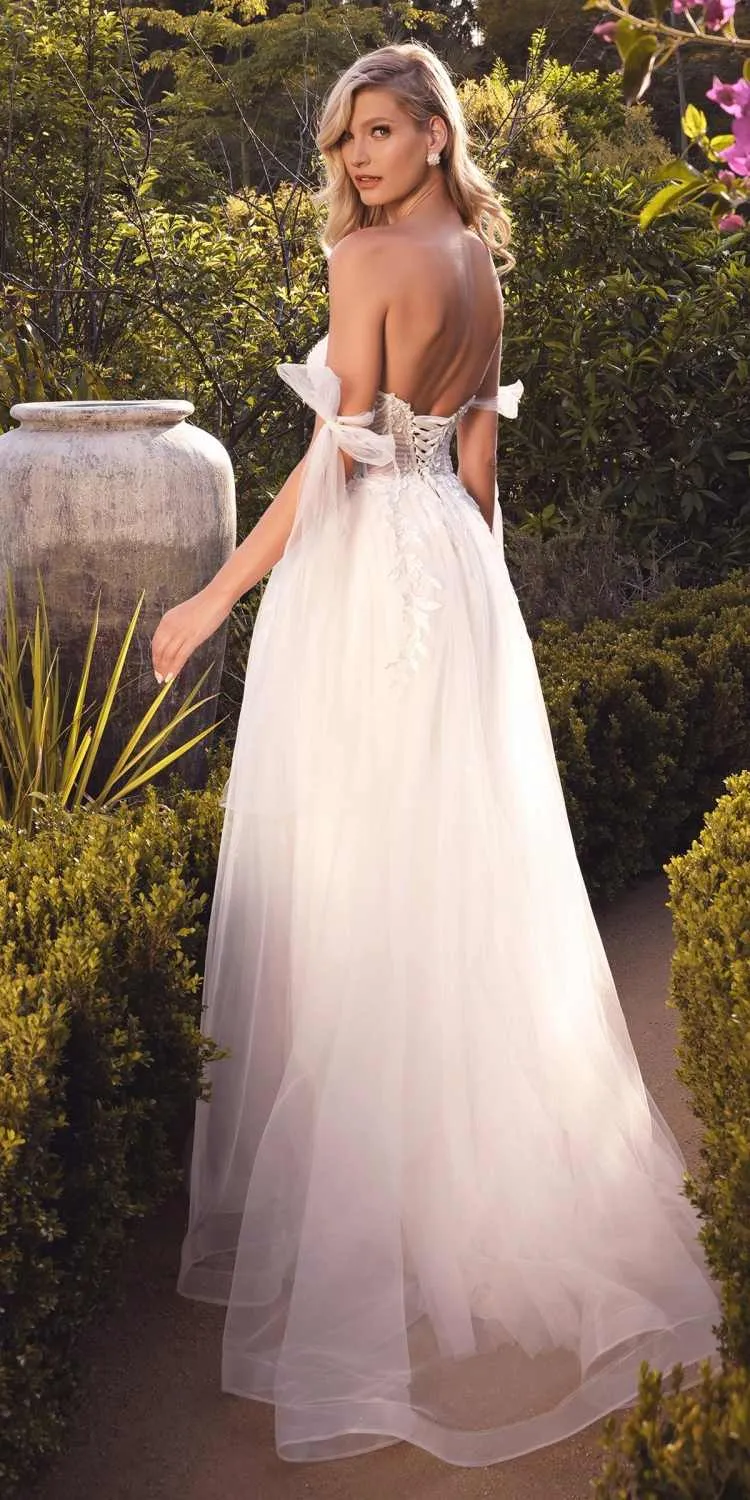 Cinderella Divine CD964W A-Line Boned Bodice Wedding Gown