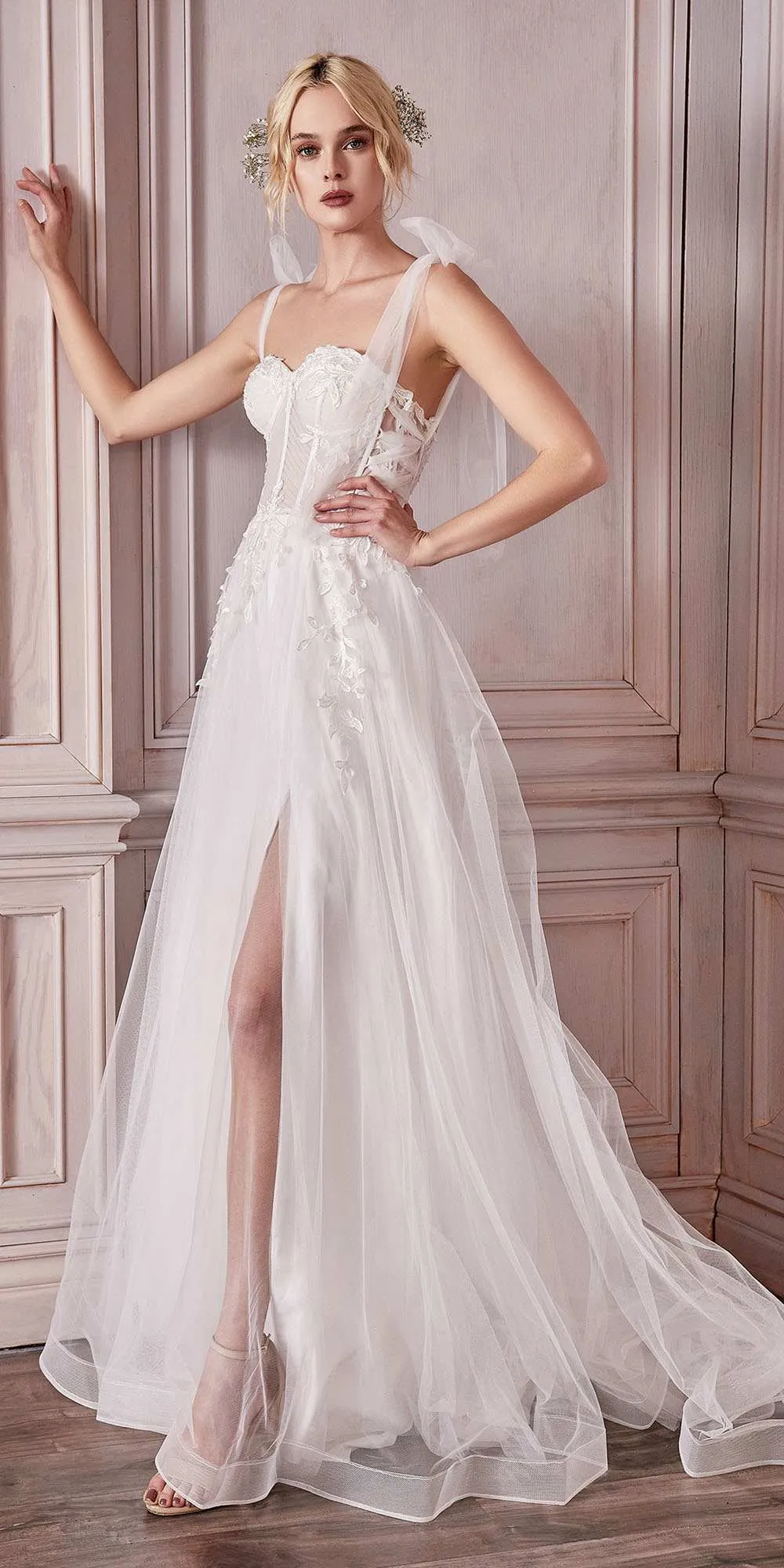 Cinderella Divine CD964W A-Line Boned Bodice Wedding Gown