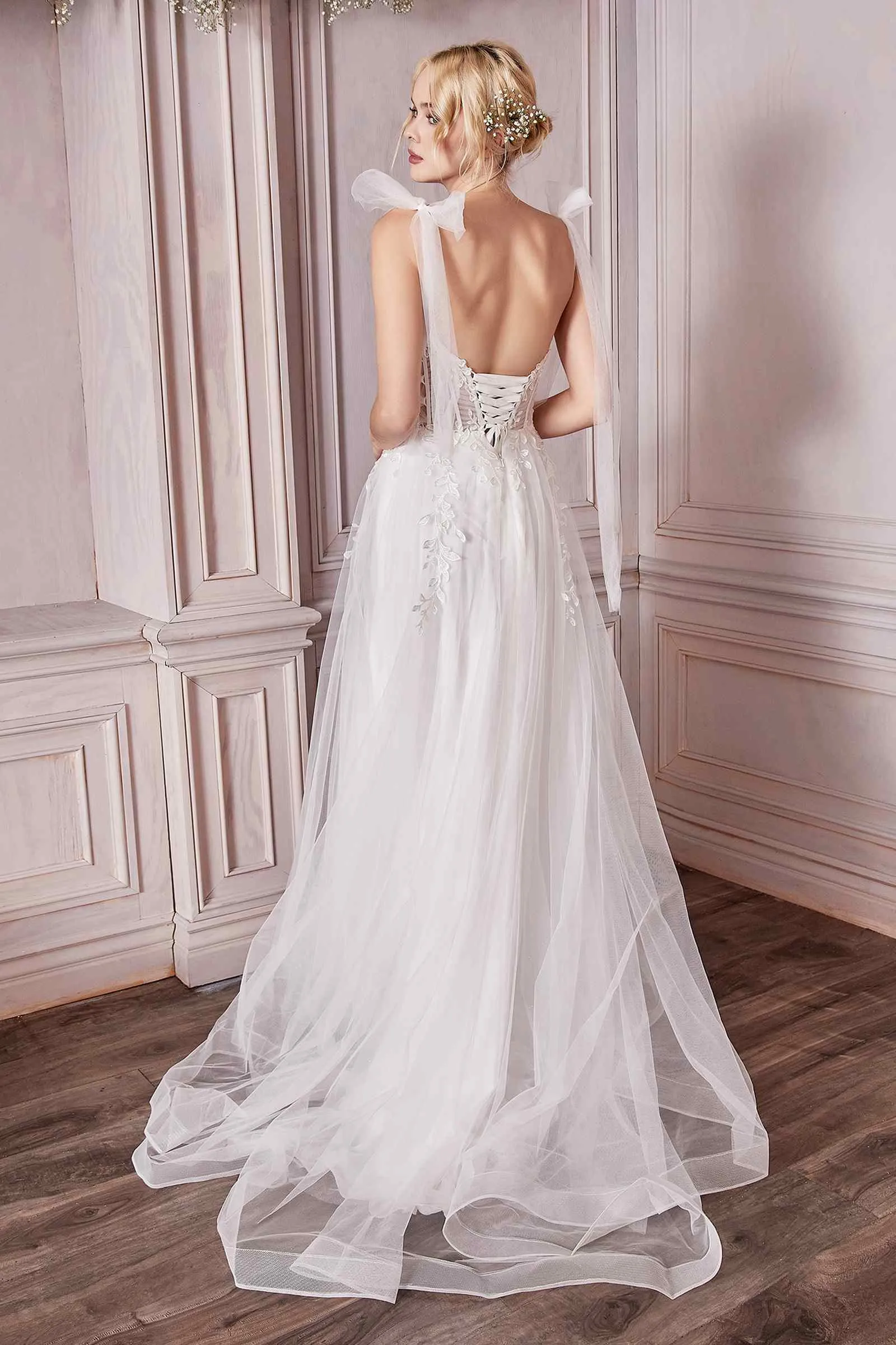 Cinderella Divine CD964W A-Line Boned Bodice Wedding Gown