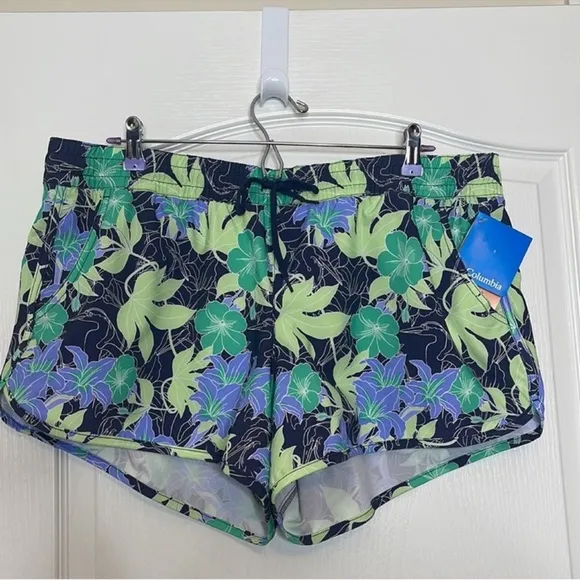 Columbia Bogata Bay Stretch Printed Shorts Key West Lakeshore Flora XL or XXL