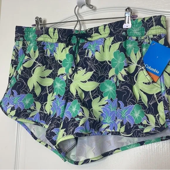 Columbia Bogata Bay Stretch Printed Shorts Key West Lakeshore Flora XL or XXL