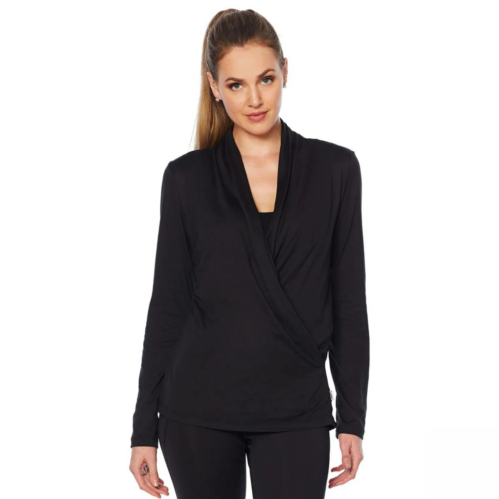 Copper Fit Women's Restore Pullover Mock Wrap Top