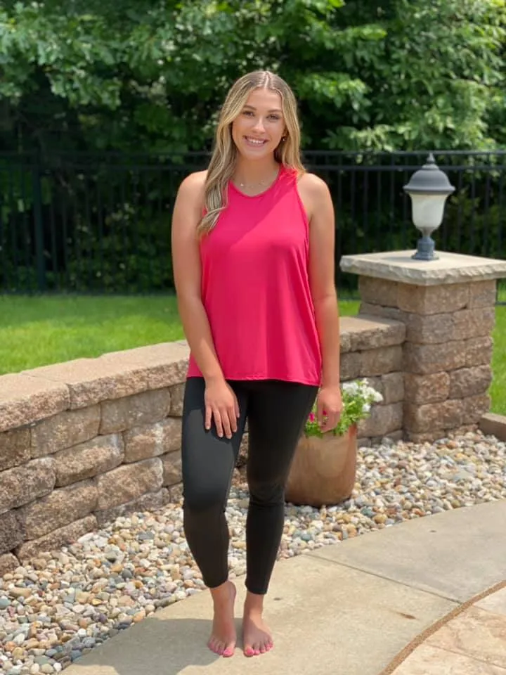 Coral Twist Back Tank