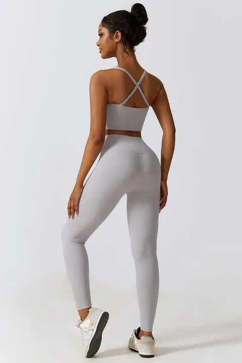 Crisscross Sports Bra and Leggings Set