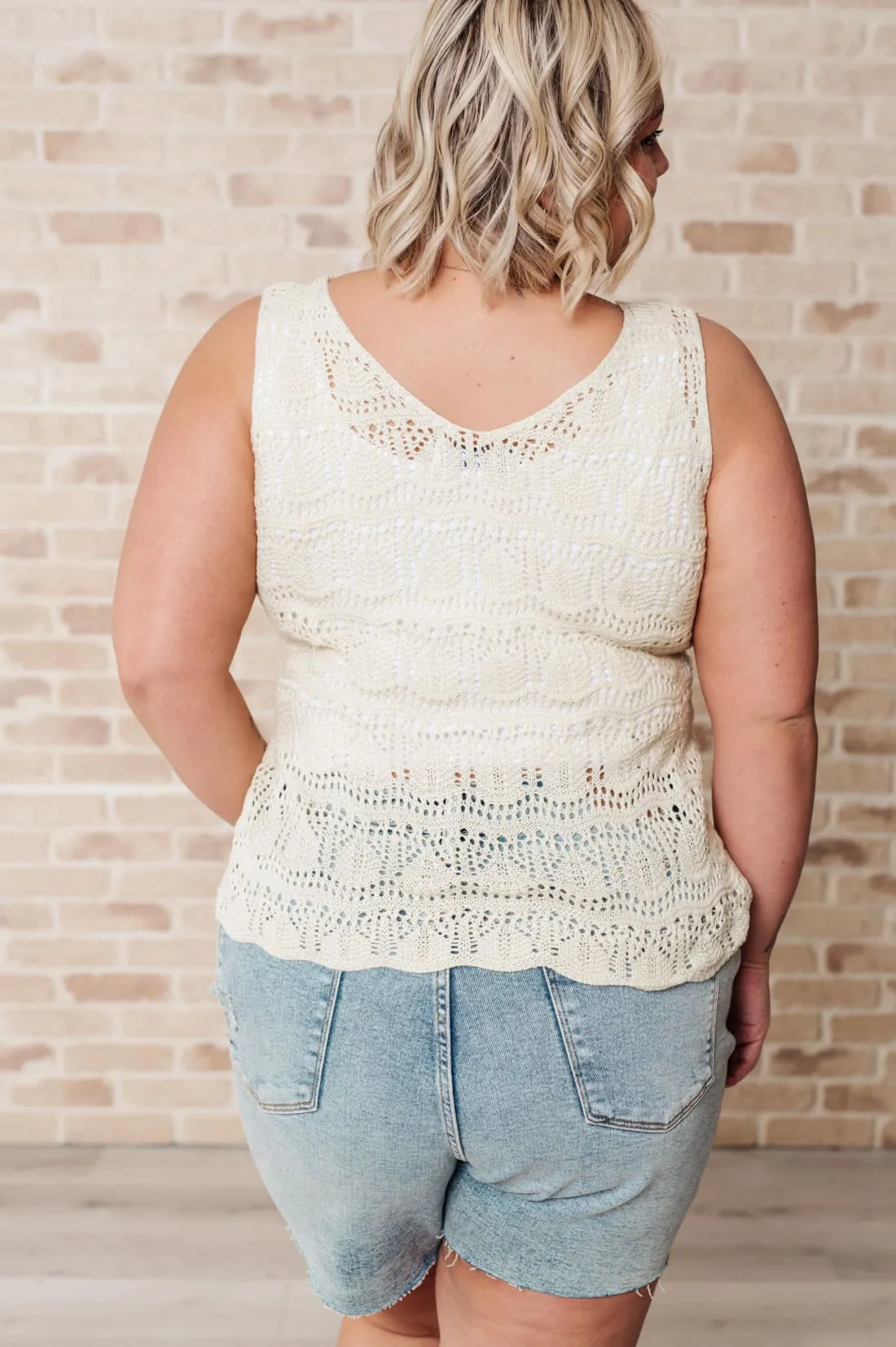 Crochet Summer Sweater in Oatmeal