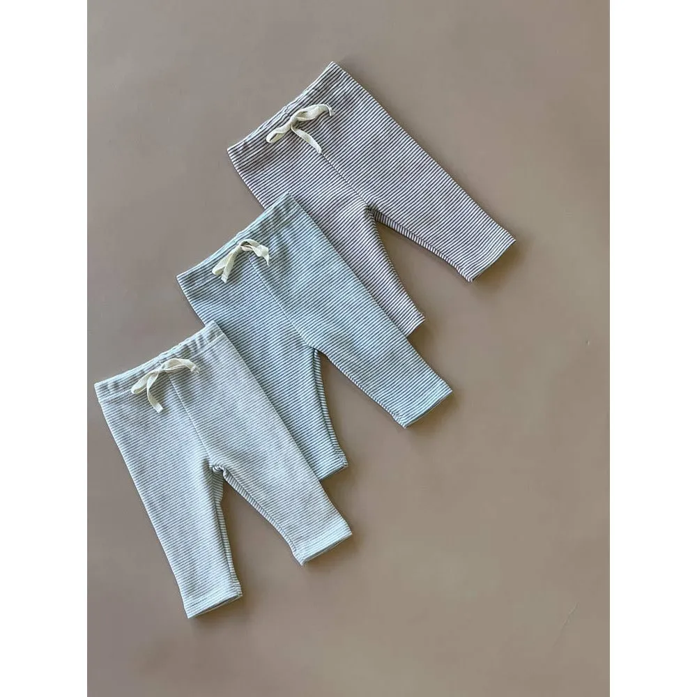 Dakota Stripe baby leggings | Beige