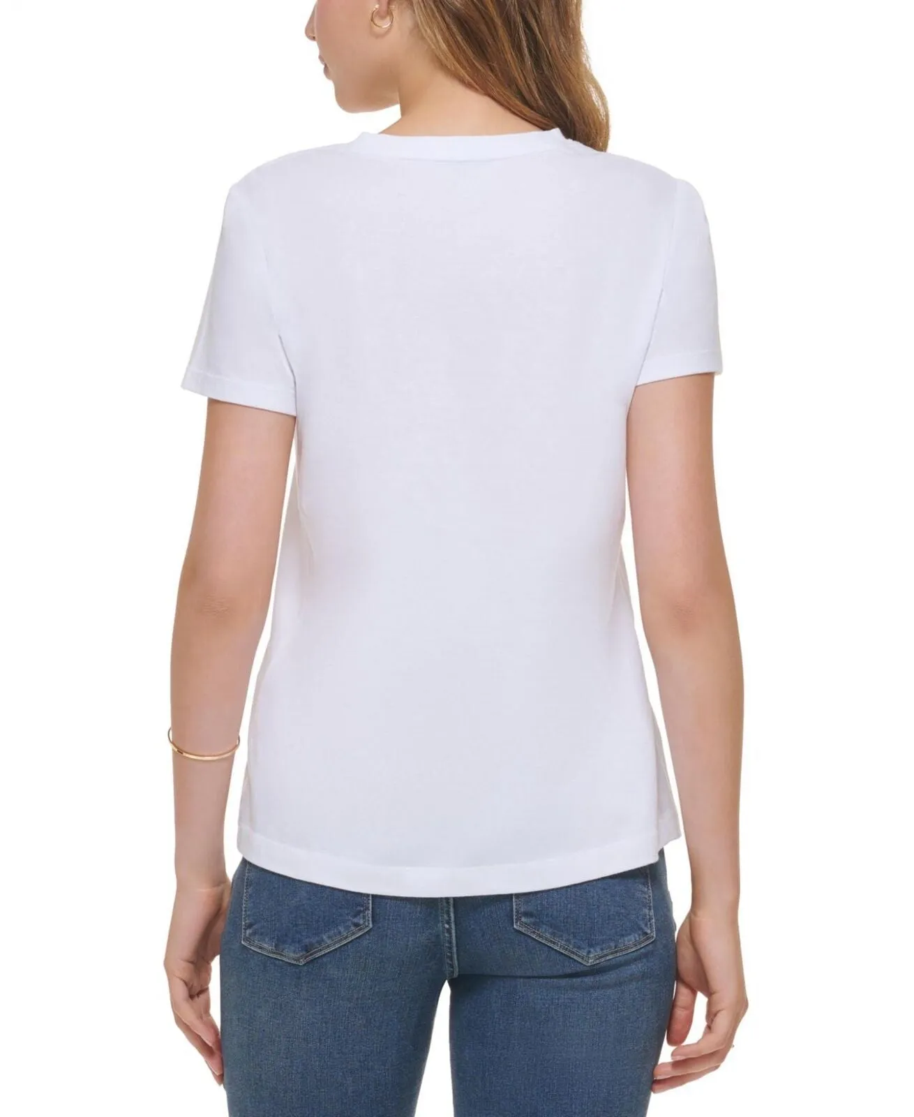 Dkny Jeans Women's Newspaper-Logo Short-Sleeve T-Shirt E23FCDNA