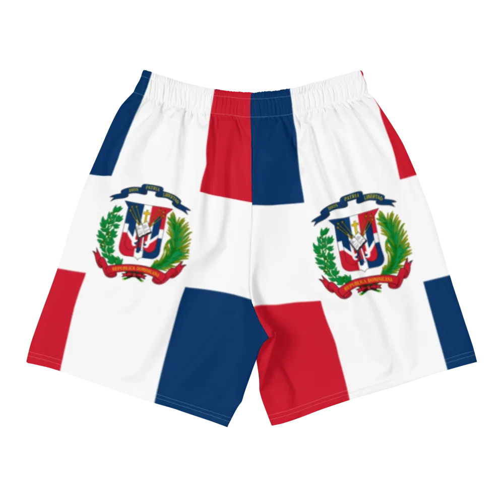 Dominican Republic Flag Men's Athletic Long Shorts Swimsuit