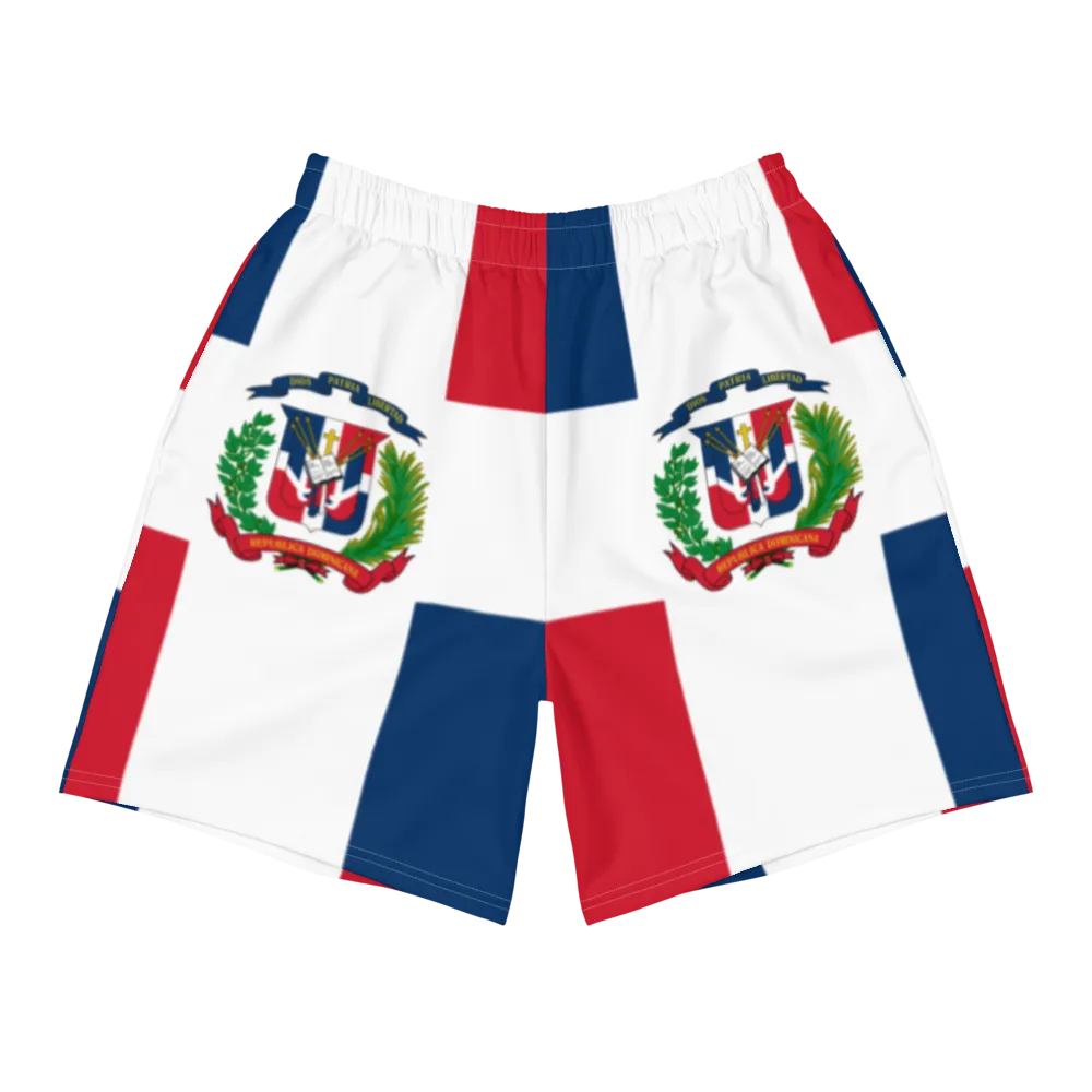 Dominican Republic Flag Men's Athletic Long Shorts Swimsuit
