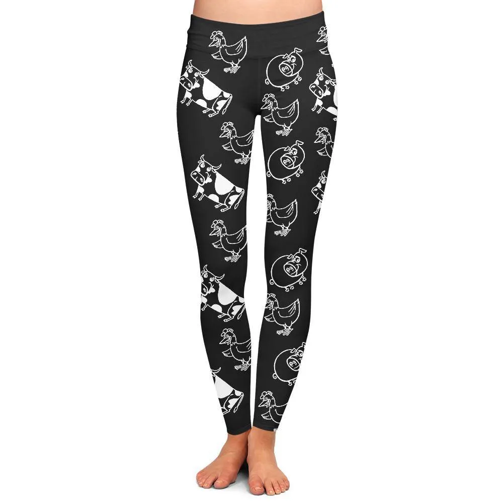 Eat Veggies Not Friends Leggings