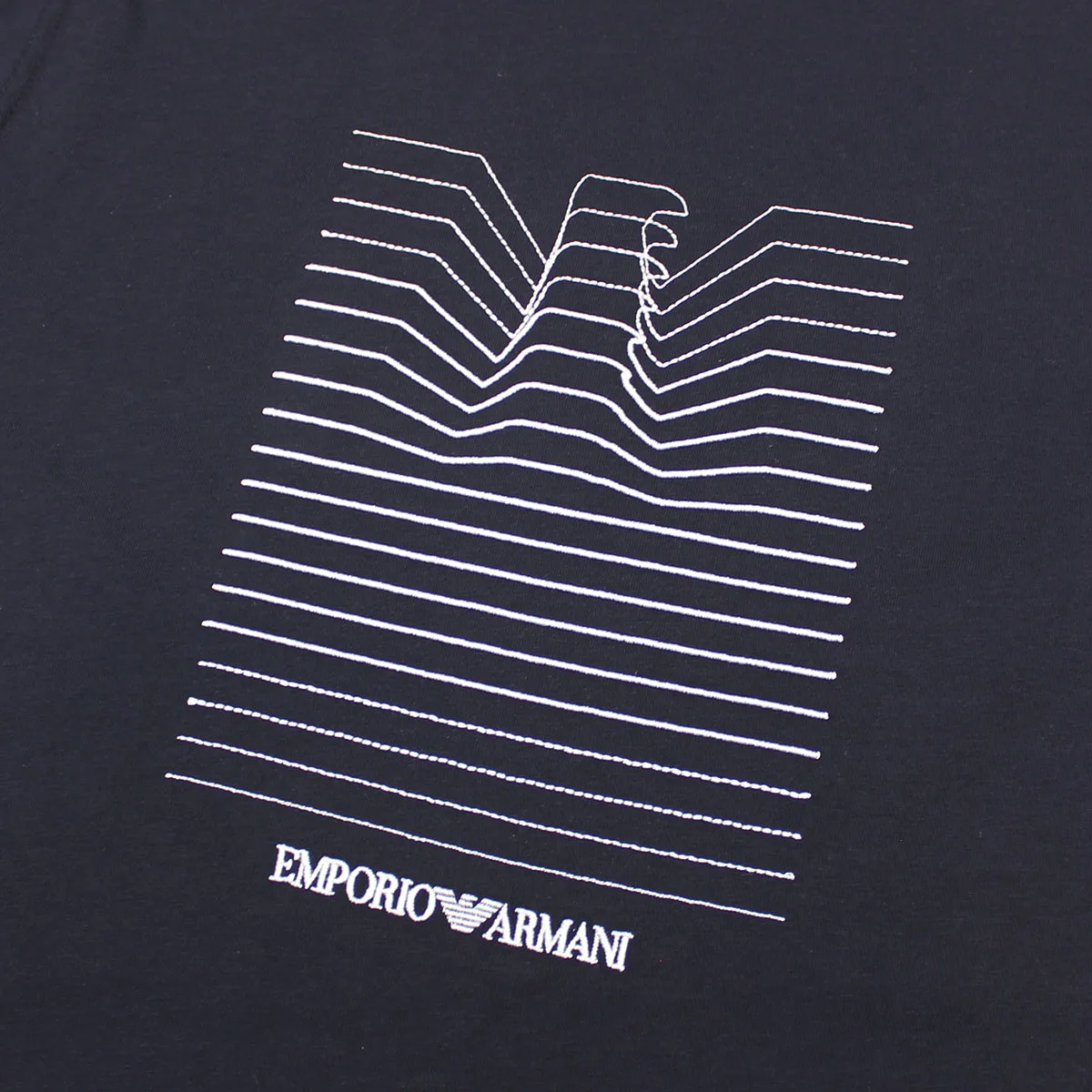Emporio Armani - Embroidered Line Eagle T-Shirt in Navy