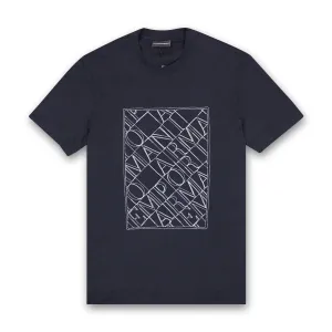 Emporio Armani - Embroidered Line Eagle T-Shirt in Navy