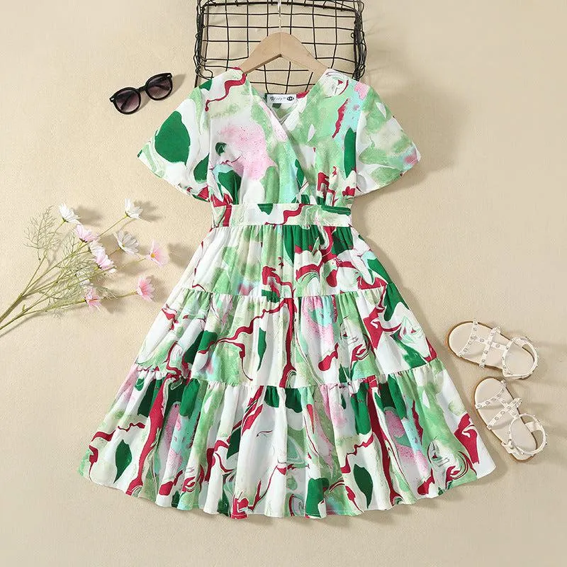 Family Matching Outfits - Floral Dresses and Shorts with a Touch of Fun