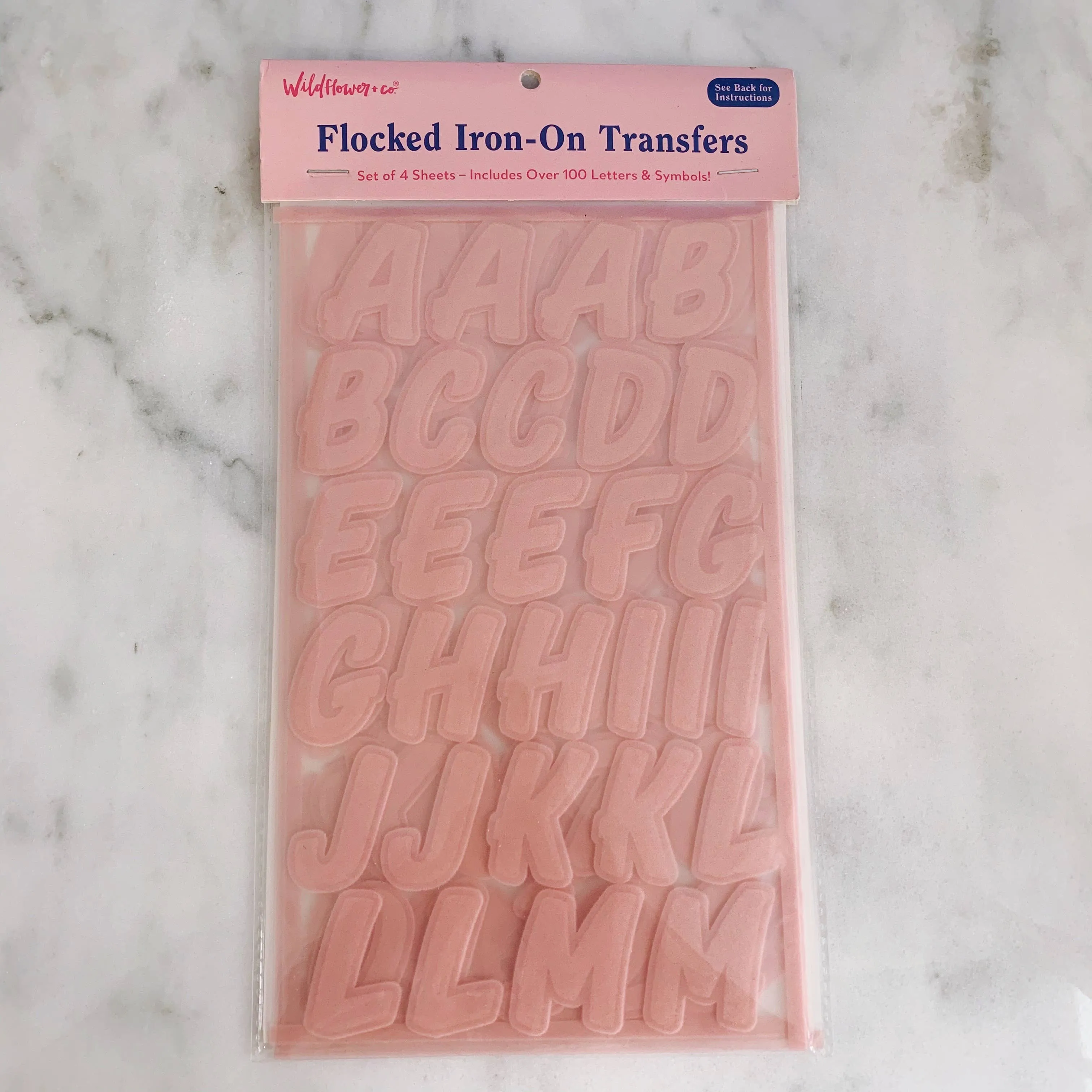 Flocked Appliques - Comic - Blush Pink
